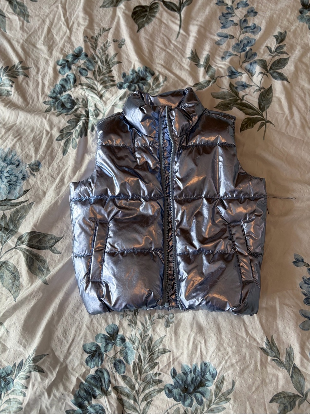 Old Navy Metallic Blue Kids Puffer Vest